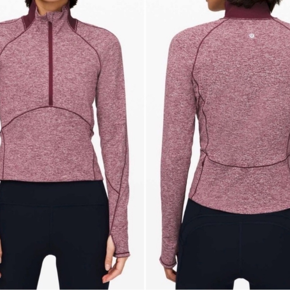 Lululemon Stride Half Zip Jacket – Size 4 – Heathered Maroon